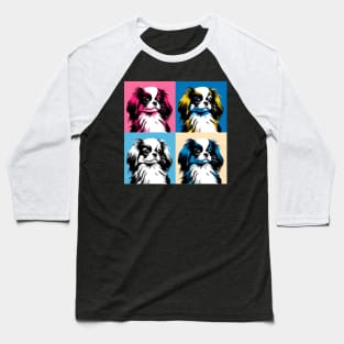 Pop Retro Japanese Chin Art - Cute Puppy Baseball T-Shirt